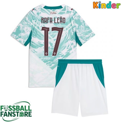 Portugal Rafael Leao #17 Replik Auswärtstrikot Kinder WM 2026 Kurzarm (+ Kurze Hosen)